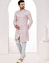 Readymade Men's traditional wear Pink Kurta Singham Jaq Pant Front View