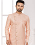 Readymade Men's traditional wear Peach Kurta S-4001 Embroidery Pant Close-up View