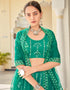 Cocktail Designer Net Lehenga Choli Green Soft Net Lehenga Choli Close-up View