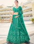 Cocktail Designer Net Lehenga Choli Green Soft Net Lehenga Choli Front View