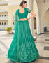 Cocktail Designer Net Lehenga Choli Green Soft Net Lehenga Choli Back View