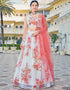 Cocktail Designer Organza Lehenga Choli White Organza Lehenga Choli Front View