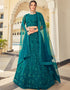 Cocktail Designer Net Lehenga Choli Elf Green Soft Net Lehenga Choli Front View