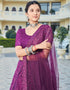 Cocktail Designer Net Lehenga Choli Grape Purple Soft Net Lehenga Choli Close-up View