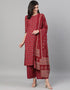 Trendy Style Pure Cotton Salwar Suit Faded Red Pure Cotton Pant Straight Front View