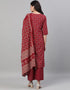 Trendy Style Pure Cotton Salwar Suit Faded Red Pure Cotton Pant Straight Back View