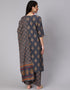 Trendy Style Pure Cotton Salwar Suit Vampire Grey Pure Cotton Pant Straight Back View