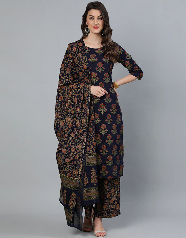 Trendy Style Pure Cotton Salwar Suit Mirage Pure Cotton Pant Straight Front View