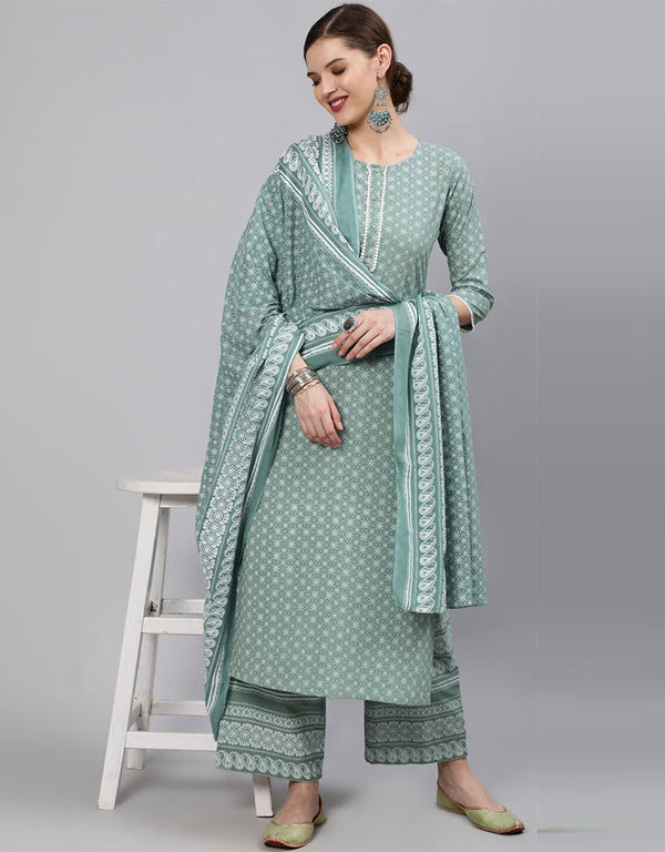 Trendy Style Pure Cotton Salwar Suit Hit Grey Pure Cotton Pant Straight Front View