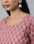Trendy Style Pure Cotton Salwar Suit Pink Rose Pure Cotton Pant Straight Close-up View