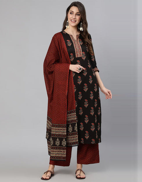 Trendy Style Pure Cotton Salwar Suit Onyx Pure Cotton Pant Straight Front View