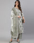 Trendy Style Pure Cotton Salwar Suit Lemon Grass Pure Cotton Pant Straight Front View