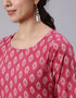 Trendy Style Pure Cotton Salwar Suit Dark Rose Pure Cotton Pant Straight Close-up View