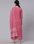 Trendy Style Pure Cotton Salwar Suit Dark Rose Pure Cotton Pant Straight Back View