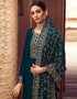 Trendy Party Wear Faux Georgette Salwar Suit Dark Green Blooming Georgette Pant Straight Close-up View