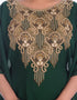 Islamic Bottle Green Georgette Hand Embroidery Party Wear Kaftan