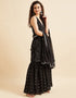 Mirror Work Sarara Salwar Kameez Onyx Poly Georgette Sharara Suit Back View