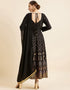 Trendy Style Anarkali Gress With Dupatta Black Viscos Rayon Pant Anarkali Side View