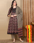Flared Style Suit With Trowser Pant Cinder Cotton Pant Suit Front View