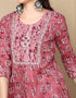Flared Style Suit With Trowser Pant Tulip Pink Cotton Pant Suit Close-up View
