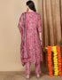 Flared Style Suit With Trowser Pant Tulip Pink Cotton Pant Suit Back View