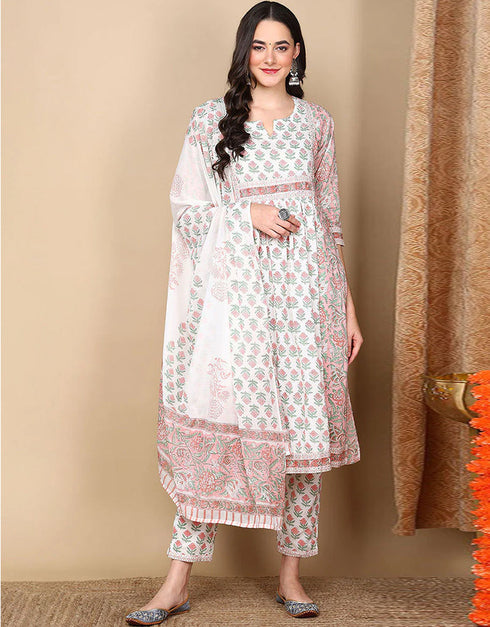 Flared Style Suit With Trowser Pant Pink Flare Cotton Pant Suit Front View