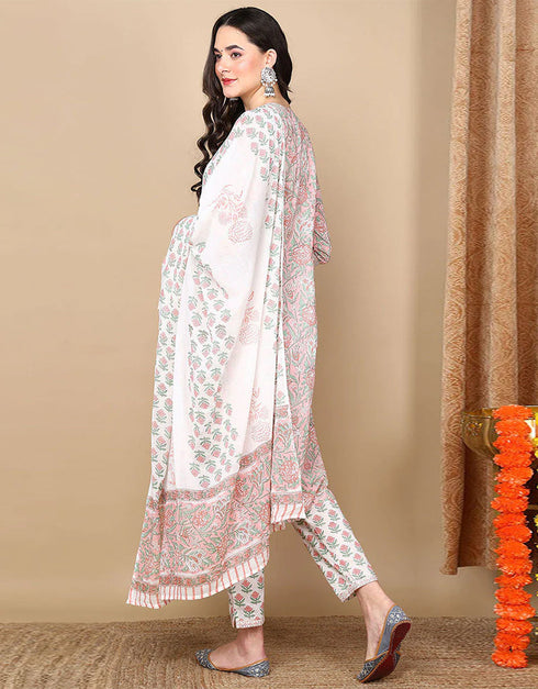 Flared Style Suit With Trowser Pant Pink Flare Cotton Pant Suit Back View