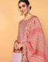 Trendy Pure Cotton Ready Made Set With Dupatta Dark Peach Cotton Pant Straight Close-up View