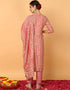 Trendy Pure Cotton Ready Made Set With Dupatta Dark Peach Cotton Pant Straight Back View