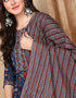 Trendy Pure Cotton Ready Made Set With Dupatta Nile Blue Cotton Pant Straight Close-up View