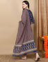 Trendy Pure Cotton Ready Made Set With Dupatta Nile Blue Cotton Pant Straight Back View