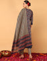Trendy Pure Cotton Ready Made Set With Dupatta Pickled Bluewood Cotton Pant Straight Back View