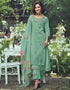 Trendy Pakistani Style Salwar Kameez Bay Leaf Pure Cotton Pant Straight Front View