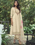 Trendy Pakistani Style Salwar Kameez Light Apricot Pure Cotton Pant Straight Front View