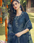 Trendy Pakistani Style Salwar Kameez Pickled Bluewood Viscos Rayon Pant Straight Close-up View