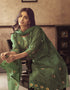 Trendy Pakistani Style Salwar Kameez Rifle Green Blended Cotton Pant Straight Close-up View