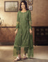Trendy Pakistani Style Salwar Kameez Rifle Green Blended Cotton Pant Straight Front View