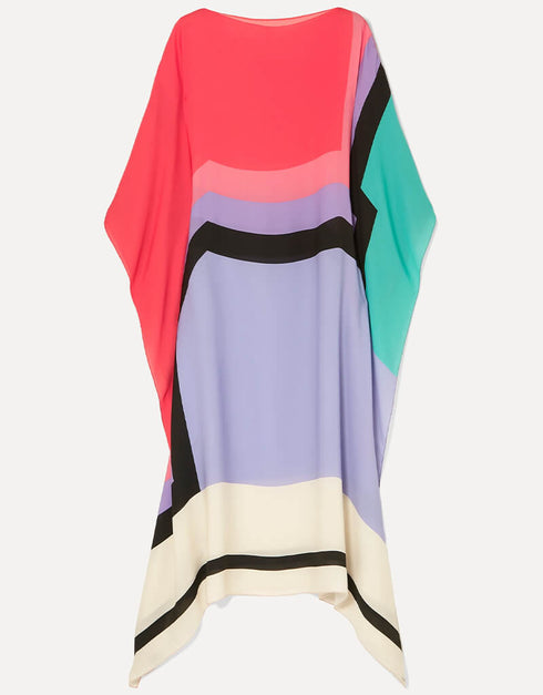 Multi Latest Soft Silk Crepe Kaftan designer kaftan