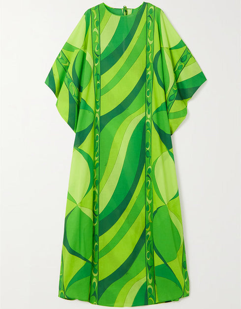 Apple Green Heavy Designer Heavy Maxi Dress Back View