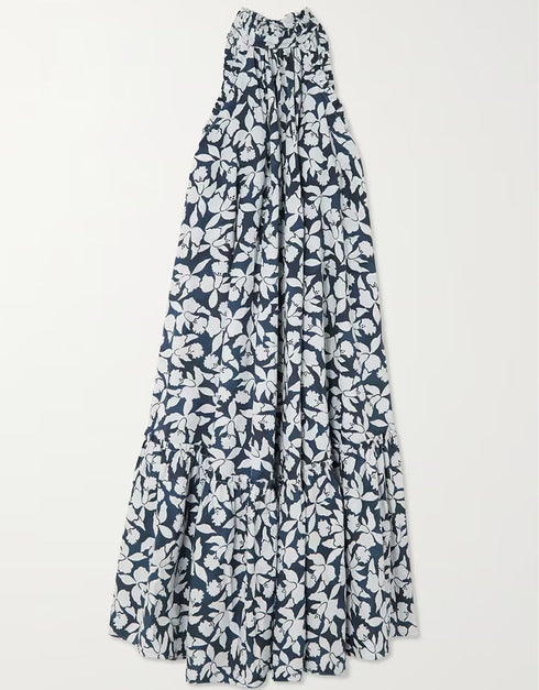 Tuna Blue Heavy Designer Digital Printed Maxi Dress multi color kaftan