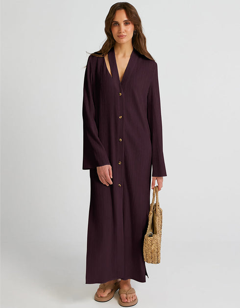 Wine Heavy Designer Heavy Fency Maxi Dress