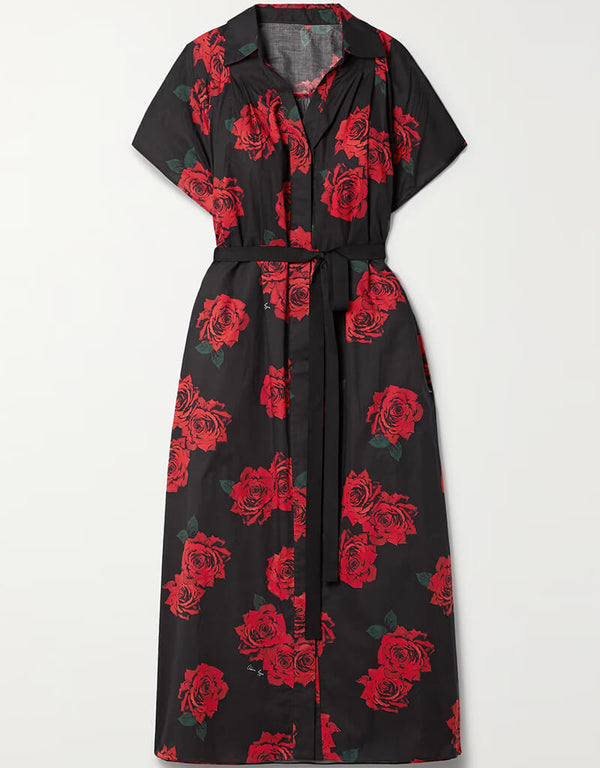 Black Latest Printed Maxi Dress