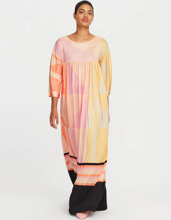 Peach Poly Rayon Cotton Kaftan