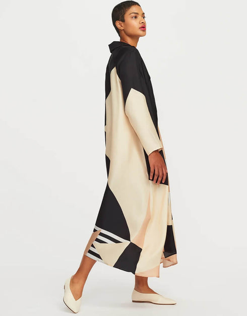 Black French Crepe Kaftan Closure View