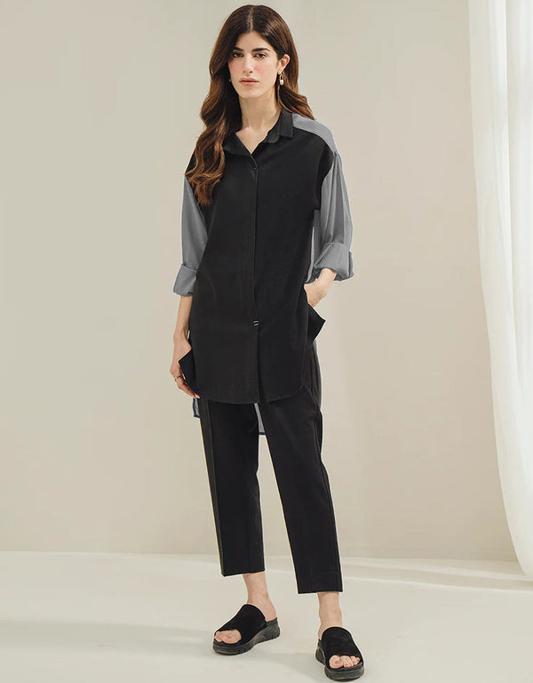 Grey Korean Bsy Pant Shirt Front View
