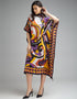 Trendy Designer Party Wear Kaftan Style One Piece Multi Color Diamond Crepe Suit Side View
