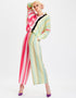 Designer Readymade Co-Ord Sets With Collar Cuff Shirt Style Light Grey Soft Silk Crepe Pant Suit Front View
