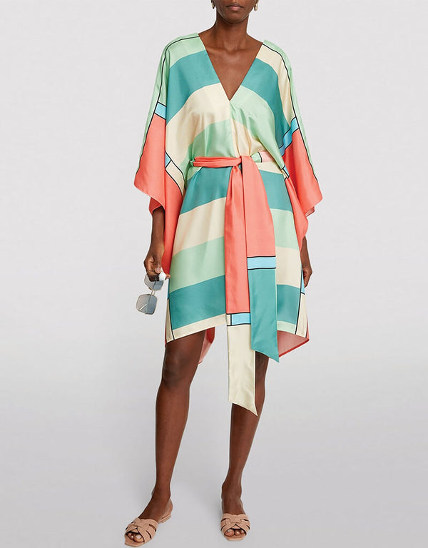 Multi Soft Satin Silk Kaftan