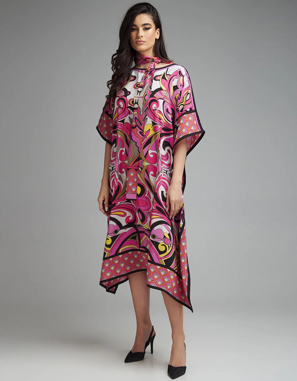 persian pink diamond crepe trendy designer party wear maxi dress digital printed work details for dress jsdc-5919 Front View