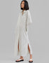 Designer Party Wear Maxi Dress White Heavy Organza Silk Maxi Dress Front View